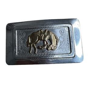Unbranded Oklahoma City Nickel Silver Rodeo Bucking Horse Belt Buckle